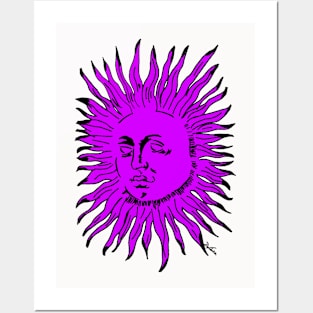 Purple sun Posters and Art